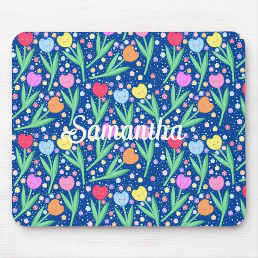 Farbige Tulip-Blume Mousepad (Vorne)