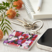 Farbige Tulip-Blume Schlüsselkette Schlüsselanhänger (Vorderseite rechts)