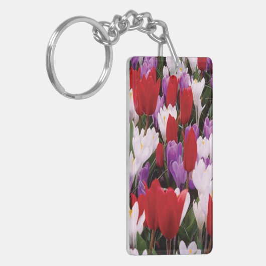 Farbige Tulip-Blume Schlüsselkette Schlüsselanhänger (Vorderseite links)