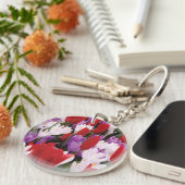 Farbige Tulip-Blume Schlüsselkette Schlüsselanhänger (Vorderseite rechts)