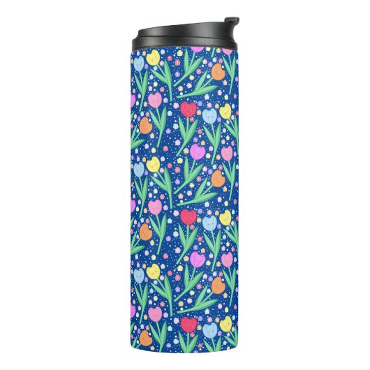 Farbige Tulip-Blume Thermosbecher (Nach links gedreht)