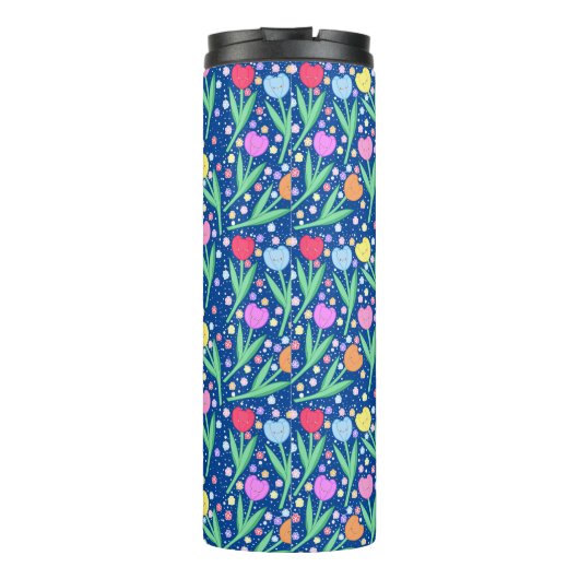 Farbige Tulip-Blume Thermosbecher (Rückseite)