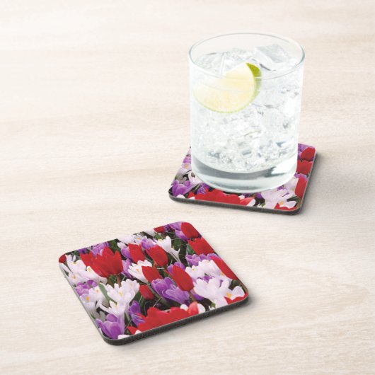 Farbige Tulip Blume Untersetzer (Rechte Seite)