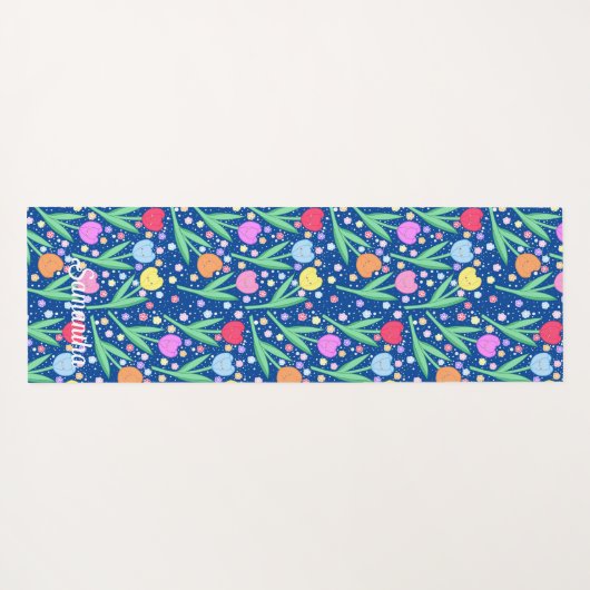 Farbige Tulip-Blume Yogamatte (Rückseite (Horizontal))