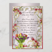 Farbige Tulip Floral Einladung (Vorne/Hinten)