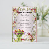 Farbige Tulip Floral Save the Date Card Einladung (Stehend Vorderseite)