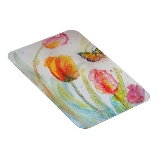 Farbige Tulip- und Butterfly-Grüße Magnet (Rechte Seite)