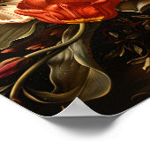 Farbige Tulips botanische Ölgemälde Poster (Ecke)