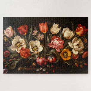 Farbige Tulips botanische Ölgemälde Puzzle