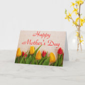 Farbige Tulips Muttertagskarte Karte (Gelbe Blume)