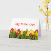 Farbige Tulips Muttertagskarte Karte (Gelbe Blume)