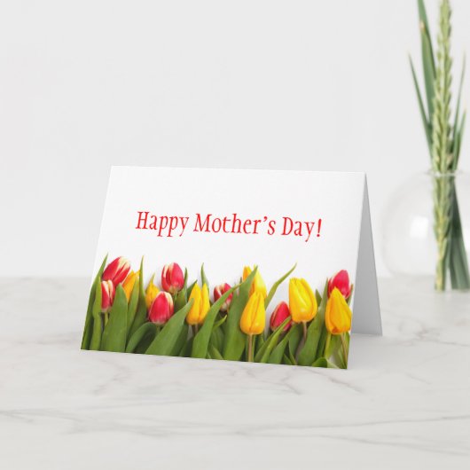 Farbige Tulips Muttertagskarte Karte (Vorderseite)