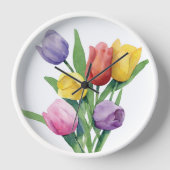 Farbige Tulips Uhr (Vorderseite)
