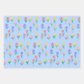 Farbige Tulpen Blumen-Design Geschenkpapier Set (Vorderseite 2)