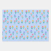Farbige Tulpen Blumen Design Geschenkpapier Set (Vorderseite 2)