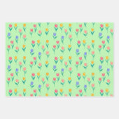 Farbige Tulpen Blumen Design Geschenkpapier Set (Vorderseite)