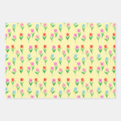 Farbige Tulpen Blumen Design Geschenkpapier Set (Vorderseite 3)