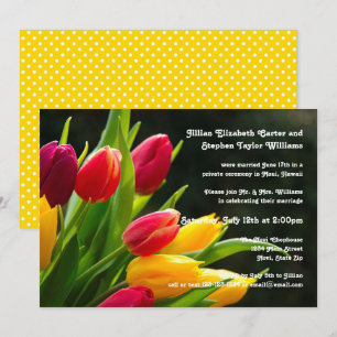 Farbige Tulpen Foto - Hochzeitsankündigung Einladung