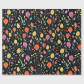 Farbige Tulpen Ostern Blume Muster Geschenkpapier (Flach)