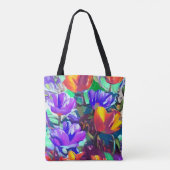 Farbige Tulpen, personalisierbare Tüte Tasche (Rückseite)