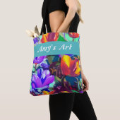 Farbige Tulpen, personalisierbare Tüte Tasche (Von Nahem)