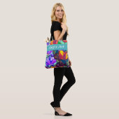Farbige Tulpen, personalisierbare Tüte Tasche (Am Model)