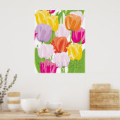 Farbige Tulpen Poster (Küche)