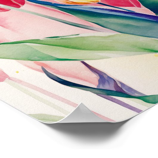 Farbige Tulpen Poster (Ecke)