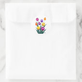 Farbige Tulpen Runder Aufkleber (Tasche)