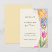 Farbige Tulpen-Save-the-Date-Karte Save The Date (Vorne/Hinten)