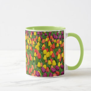 Farbige Tulpenmuster Kaffeemaschine Tasse
