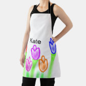 Farbige Tulpenwasserfarbe verleiht dem Text modern Schürze (InSitu)