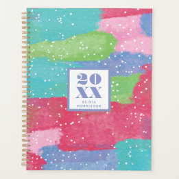 Farbige türkisfarbene, rosa und Abstrakte Kunst Planer