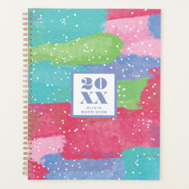 Farbige türkisfarbene, rosa und Abstrakte Kunst Planer