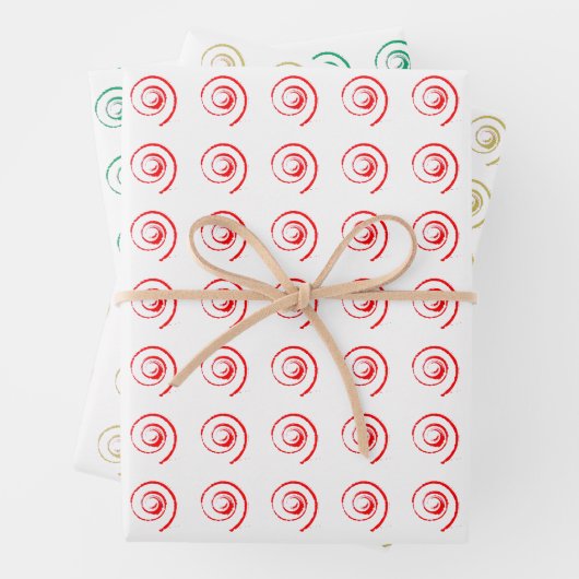Farbige Twirbel Geschenkpapier Set (Beispiel)