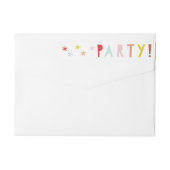 Farbige Typ Kindergeburtstag Party Rücksendeadress (Rückseite)