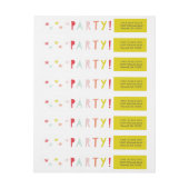 Farbige Typ Kindergeburtstag Party Rücksendeadress (Bogen)