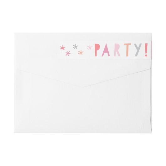 Farbige Typ Kindergeburtstag Party Rücksendeadress (Rückseite)