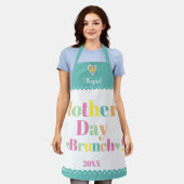 Farbige Typografie aquamarin Mütter Tag Brunch Schürze (Getragen)