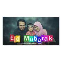 Farbige Typografie Blocks Eid Mubarak Foto Card