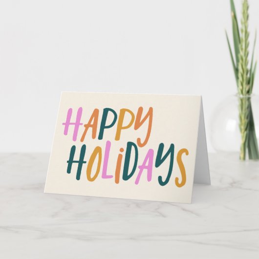 Farbige Typografie - Custom Holiday Inside Message Karte (Vorderseite)