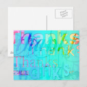 Farbige Typografie dank Blue Harmony Postcard Postkarte (Vorne/Hinten)