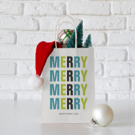 Farbige Typografie "Frohe Weihnachten" Kleine Geschenktüte