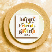 Farbige Typografie Happy Friendsgiving Fall Serviette