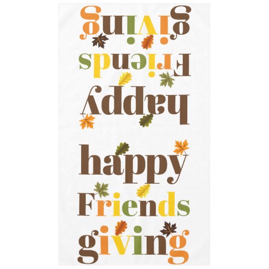 Farbige Typografie Happy Friendsgiving Fall Tischdecke (Vorderseite)
