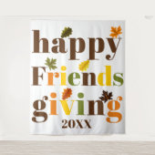 Farbige Typografie Happy Friendsgiving Fall Wandteppich (Vorderseite)
