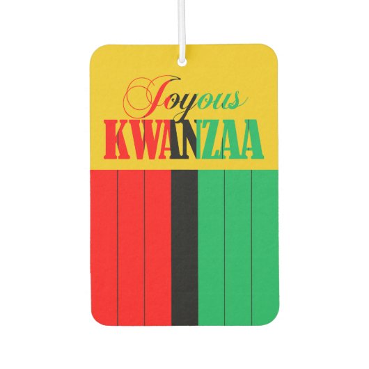 Farbige Typografie Joyous Kwanzaa Autolufterfrischer (Vorderseite)