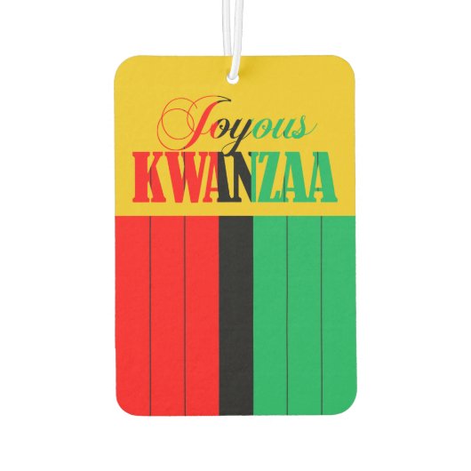 Farbige Typografie Joyous Kwanzaa Autolufterfrischer (Rückseite)