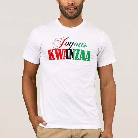 Farbige Typografie Joyous Kwanzaa T-Shirt (Vorderseite)