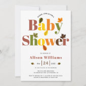 Farbige Typografie Terracotta fallen Babydusche Einladung (Vorderseite)